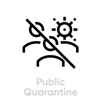 Public Quarantine icon vector editable line Group of People Stock-Illustration