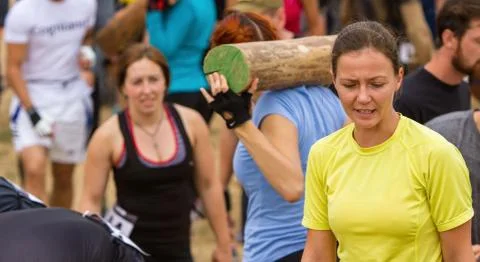 Public race with obstacles. Stock Photos