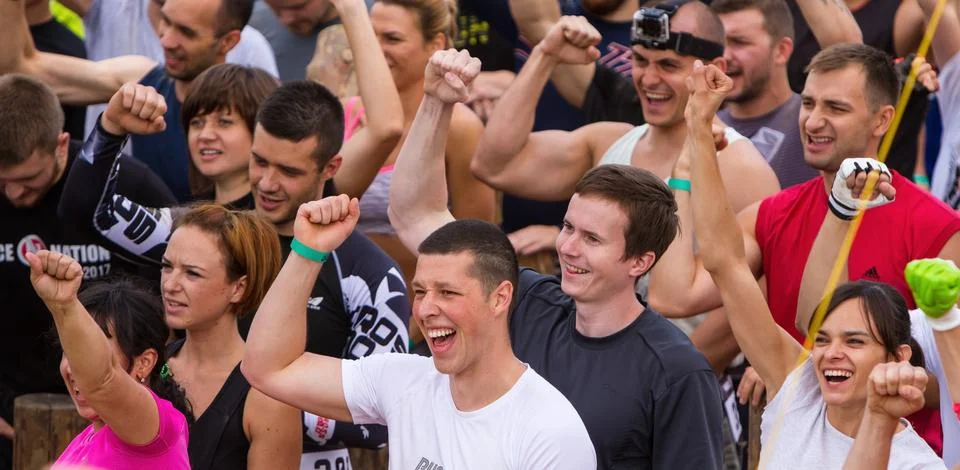 Public race with obstacles. Stock Photos