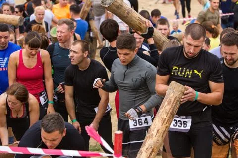 Public race with obstacles. Stock Photos