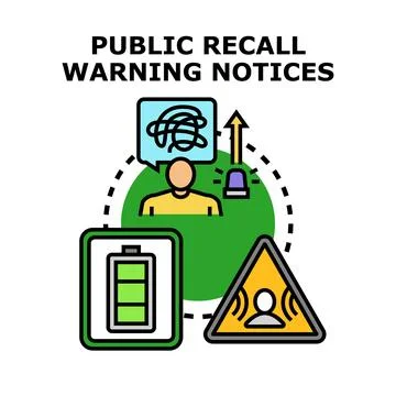 Public recall warning notices concept illustration Stock Illustration
