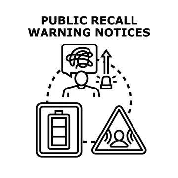 Public recall warning notices concept illustration Stock Illustration