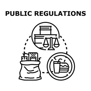 Public regulations concept with urban development and health restrictions Stock Illustration