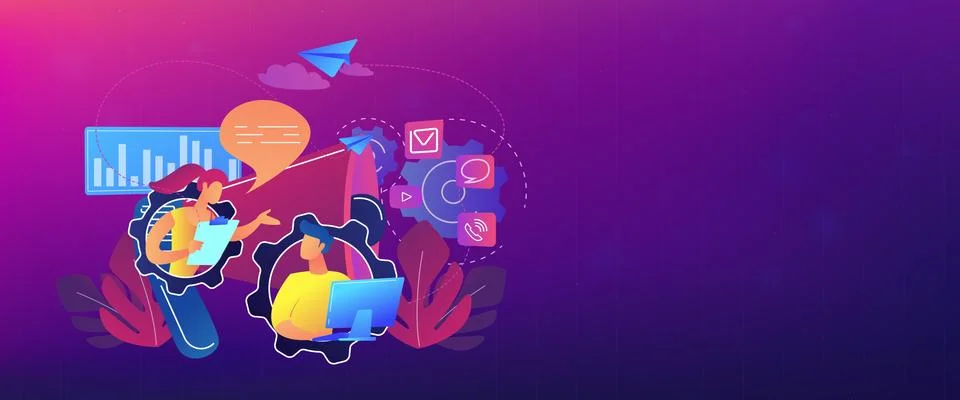 Public relations concept banner header. Stock Illustration
