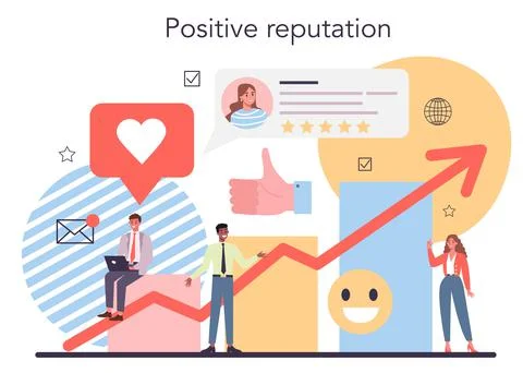 Public relations concept. Idea of brand advertising, building Stock Illustration
