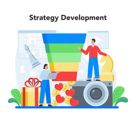 Public relations concept. Idea of making announcements through mass Stock Illustration