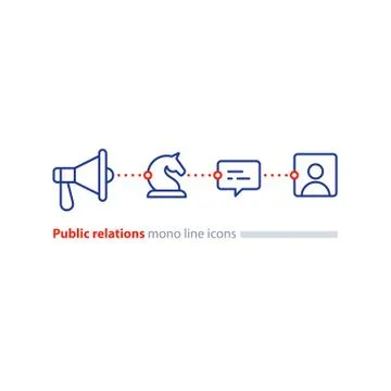 Public relations concept, megaphone flat icon, advertising promotion Illustrazione stock