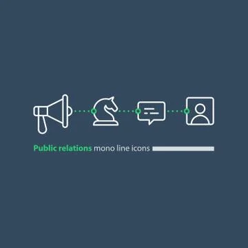 Public relations concept, megaphone flat icon, advertising promotion Stock Illustration