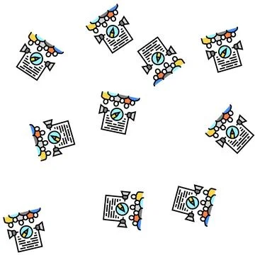 Public relations copywriting vector seamless pattern Illustrazione stock