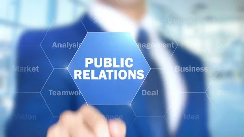 Public Relations, Man Working on Holographic Interface, Visual Screen Stock Footage