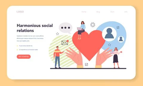 Public relations web banner or landing page. Idea of brand advertising Stock Illustration
