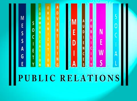 Public relations word on colored barcode Stock Illustration