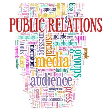 Public relations wordcloud Stock Illustration