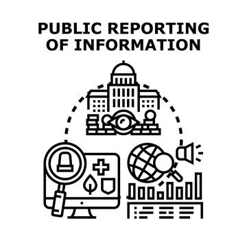 Public reporting of information transparency and accountability concept Stock Illustration