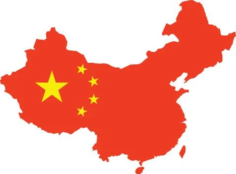 Public republic of China map Stock Illustration