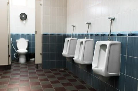 Public restroom on soft light . Stock Photos