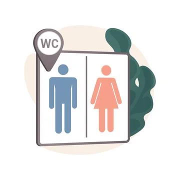 Public restrooms abstract concept vector illustration. Stock Illustration