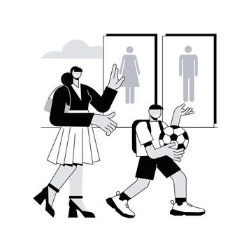 Public restrooms abstract concept vector illustration. Stock Illustration