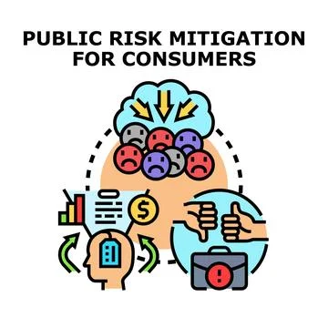 Public risk mitigation for consumers concept Stock Illustration