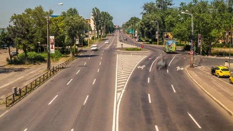Public road timelapse Stockbeeldmateriaal 78074345