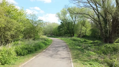 Public rural path walk outside of The Hamptons Stock Footage 333266301
