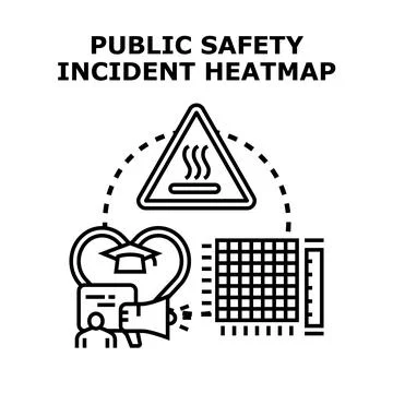 Public safety incident heatmap visualizing risks and data Stock Illustration