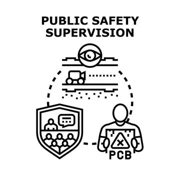Public safety supervision managing security and regulatory risks Illustrazione stock