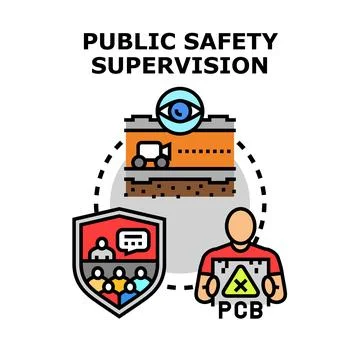 Public safety supervision managing security and regulatory risks Illustrazione stock