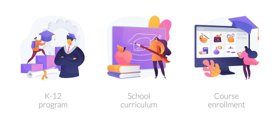 Public school abstract concept vector illustrations. イラスト素材