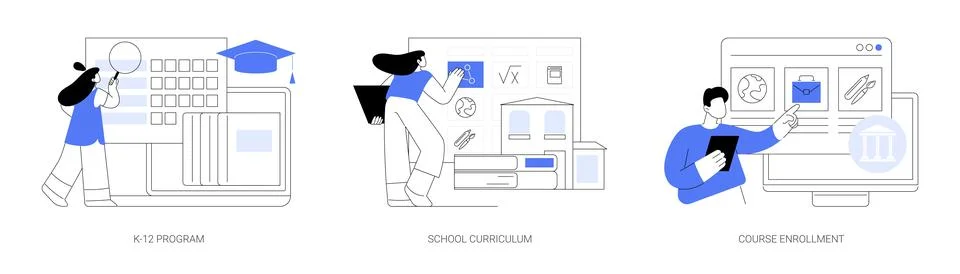 Public school abstract concept vector illustrations. Illustrazione stock