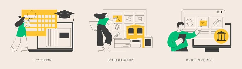 Public school abstract concept vector illustrations. Stock Illustration
