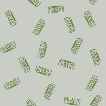 Public school building glyph vector seamless pattern 库存插图