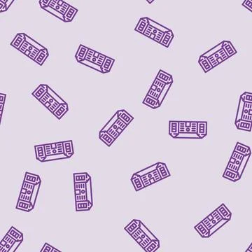 Public school building line vector seamless pattern Stock Illustration