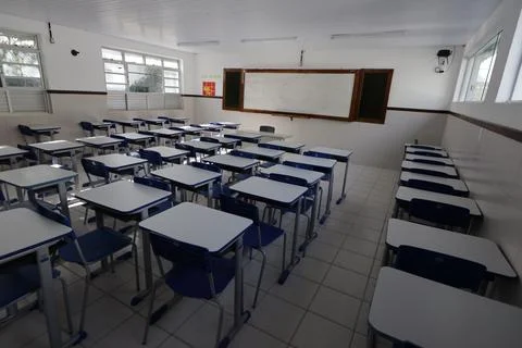 Public school classroom Foto stock
