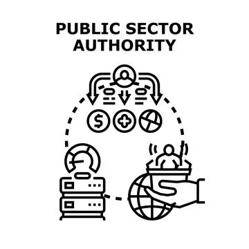 Public sector authority managing services and resources Stock Illustration