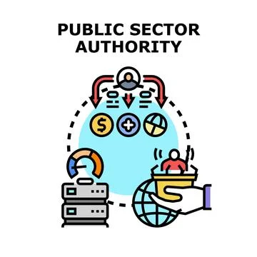 Public sector authority managing services and resources Stock Illustration