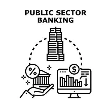 Public sector banking concept developing financial economy Stock Illustration