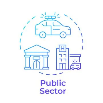 Public sector blue gradient concept icon Illustrazione stock