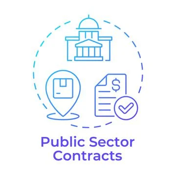Public sector contracts blue gradient concept icon Illustrazione stock