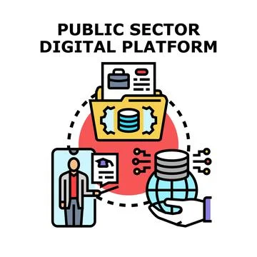 Public sector digital platform providing online services Stock Illustration