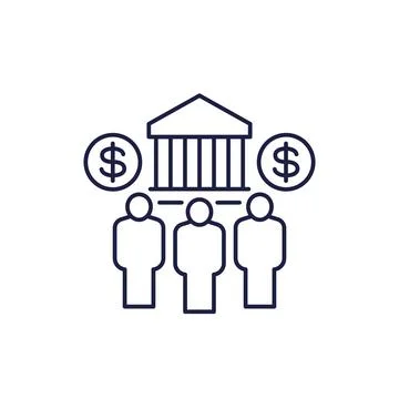 Public sector line icon, vector Stock Illustration
