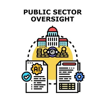 Public sector oversight process with artificial intelligence monitoring Stock Illustration