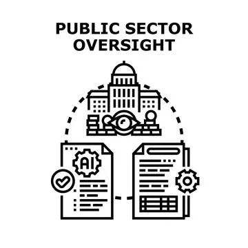 Public sector oversight process with artificial intelligence monitoring Stock Illustration