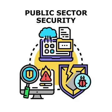 Public sector security operations protecting government digital data Stockillustratie