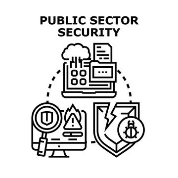 Public sector security operations protecting government digital data Stockillustratie