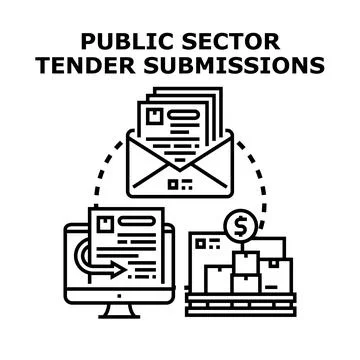 Public sector tender submissions process for procurement Stockillustratie