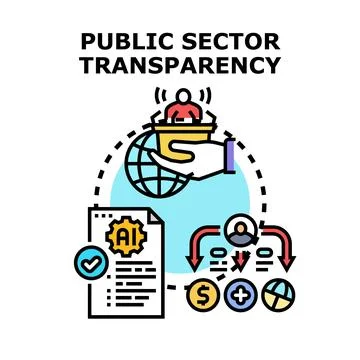 Public sector transparency and digital information sharing Stock Illustration