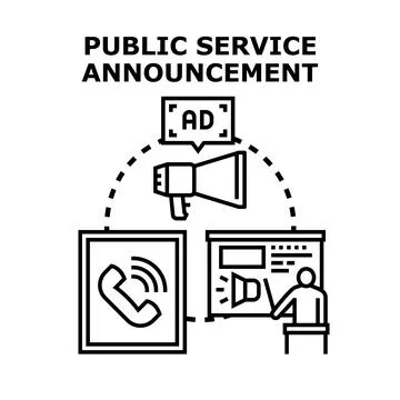 Public service announcement developing public awareness campaign strategy Stock Illustration