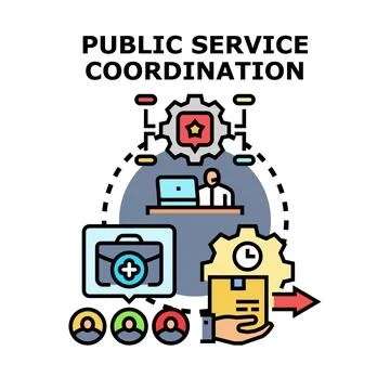 Public service coordination optimizing government administration process Stock Illustration