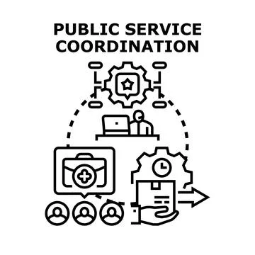Public service coordination optimizing government administration process Stock Illustration